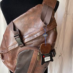 AmeriLeather Brown Leather Sling Bag